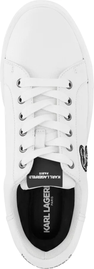 Karl Lagerfeld Paris Men's Side Heart Logo Patch Tumbled Leather Sneaker - Image 4