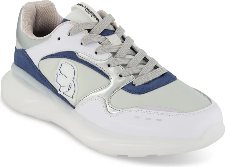 Karl Lagerfeld Paris Men's Side Logo Head Patch Running Sneakers - Blue, White, Black