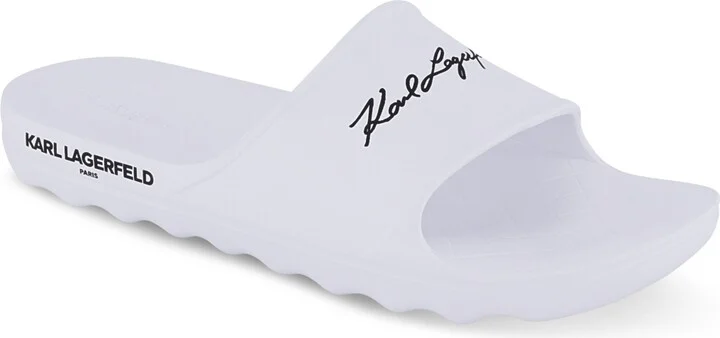 Karl Lagerfeld Paris Men's Signature Logo Pool Slide