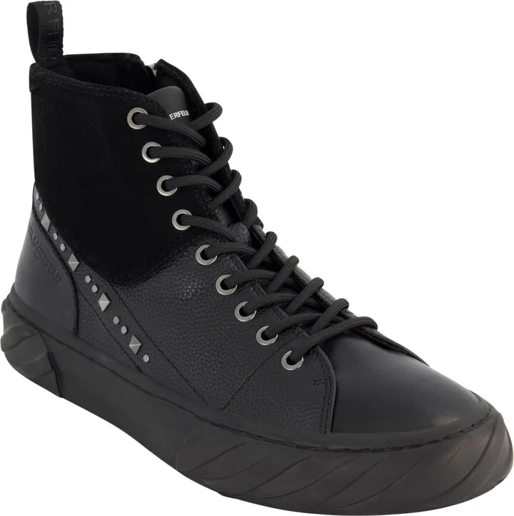 Karl Lagerfeld Paris Men's Studded High Top Fashion Sneaker