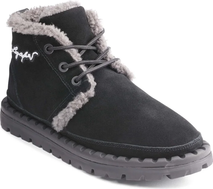 Karl Lagerfeld Paris Men's Suede Chukka Faux Shearling Lining Boot Combat