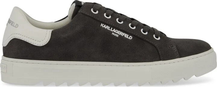 Karl Lagerfeld Paris Men's Suede Plain-Toe with Side White Logo Bit Sneaker - Image 2