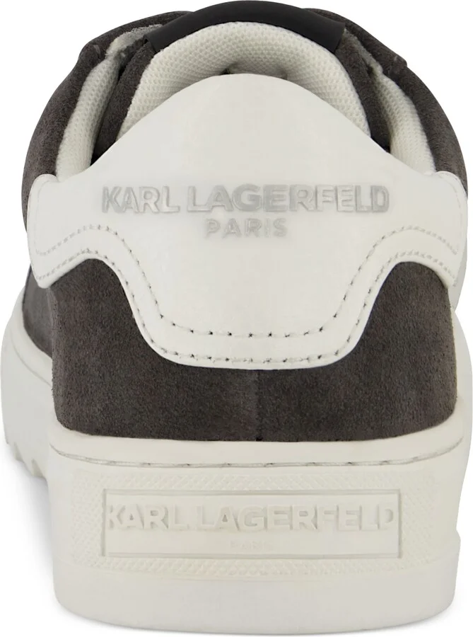 Karl Lagerfeld Paris Men's Suede Plain-Toe with Side White Logo Bit Sneaker - Image 3
