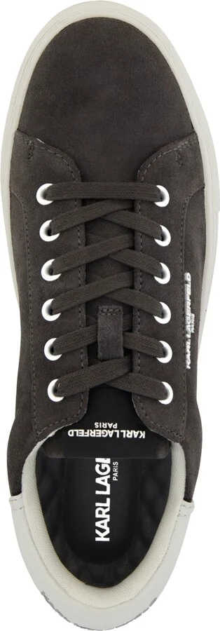 Karl Lagerfeld Paris Men's Suede Plain-Toe with Side White Logo Bit Sneaker - Image 4