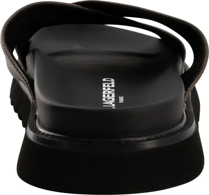 Karl Lagerfeld Paris Men's Tumbled Leather Criss Cross Sandal - Image 5
