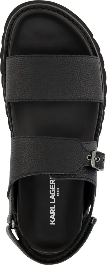Karl Lagerfeld Paris Men's Tumbled Leather Fisherman Sandal - Image 3