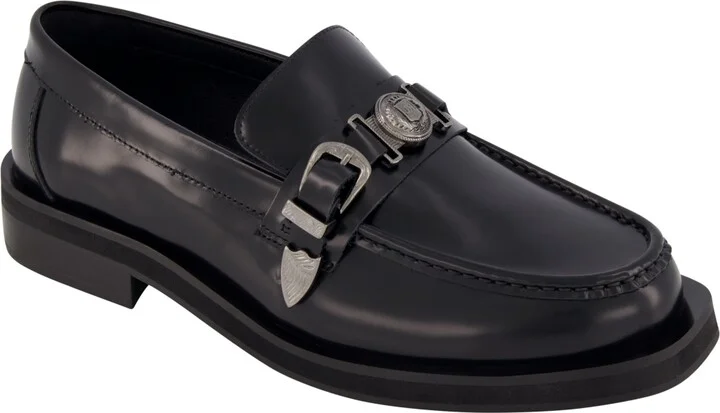 Karl Lagerfeld Paris Men's White Label Box Leather Moc Toe Loafers