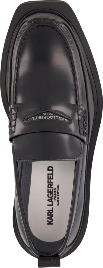 Karl Lagerfeld Paris Men's White Label Collection Front Logo Penny Loafers - Image 4