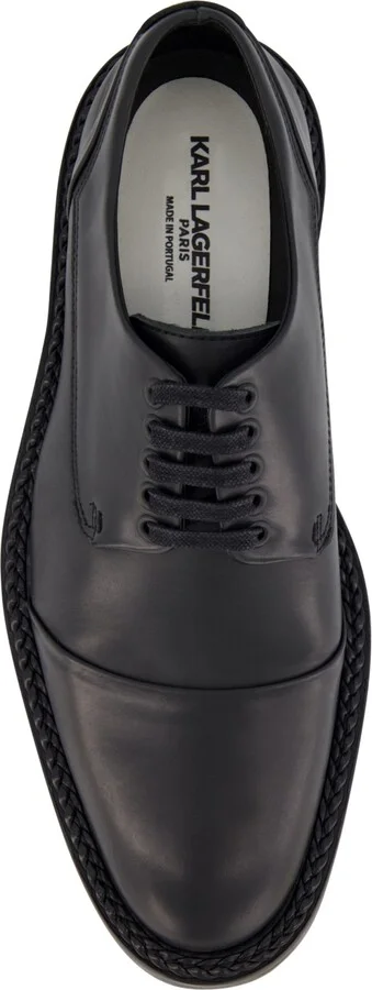 Karl Lagerfeld Paris Men's White Label Leather Cap Toe Dress Shoes - Image 3
