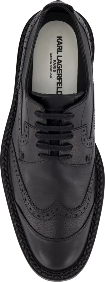 Karl Lagerfeld Paris Men's White Label Leather Wingtip Dress Shoes - Image 4