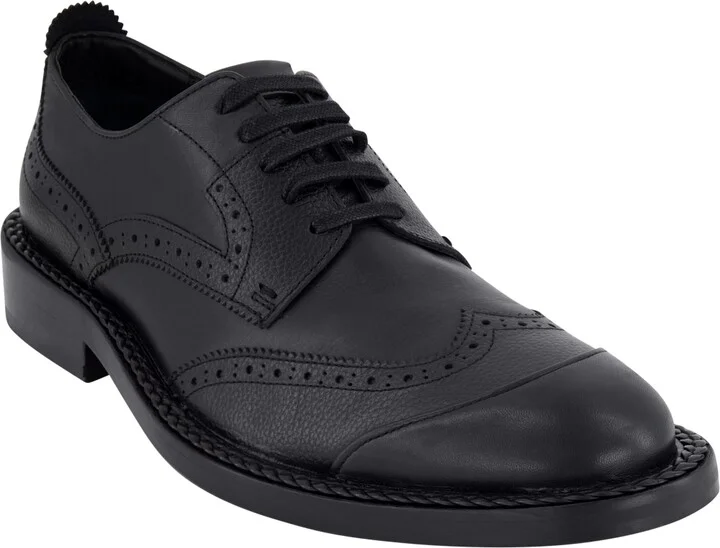 Karl Lagerfeld Paris Men's White Label Leather Wingtip Dress Shoes