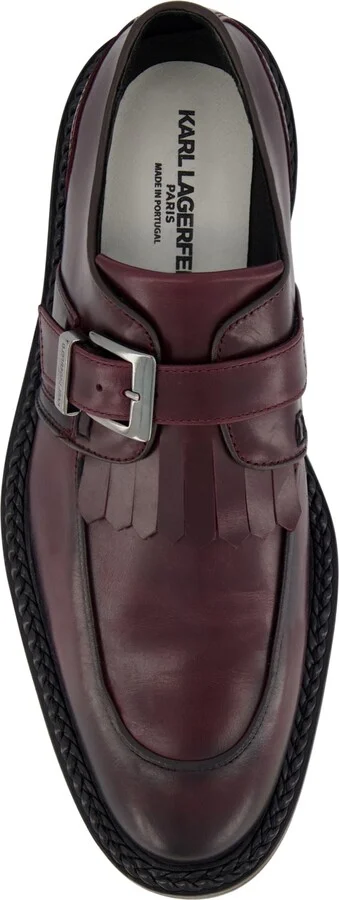 Karl Lagerfeld Paris Men's White Label Monk Strap Moc Toe with Fringe Shoes - Image 9