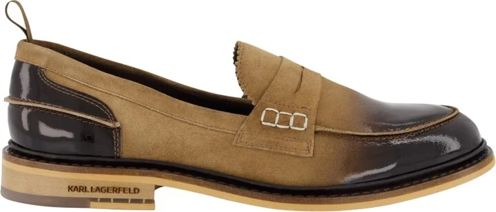 Karl Lagerfeld Paris Men's White Label Suede Penny Loafers - Image 2