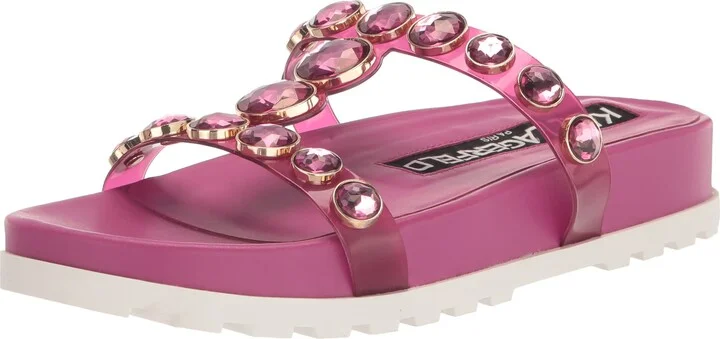 Karl Lagerfeld Paris Women's Belinda Jeweled Platform Sandal Heeled