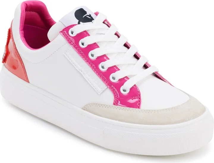 Karl Lagerfeld Paris Women's Calcio Patch Lace Up Sneaker