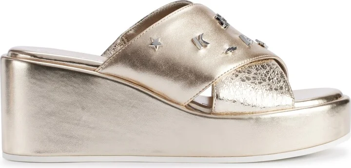 Karl Lagerfeld Paris Women's Caleigh X Band Wedge Sandals - Image 2