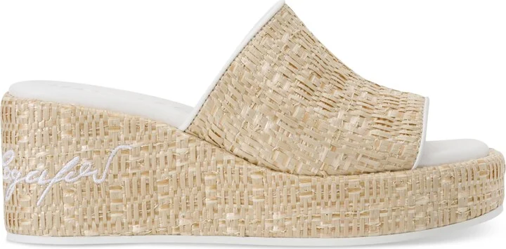 Karl Lagerfeld Paris Women's Calvina Slide Wedge Sandals - Natural/ Bright White - Image 2