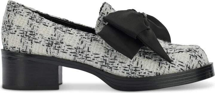 Karl Lagerfeld Paris Women's Camilia Bow Loafer Flats - White/ Black - Image 2