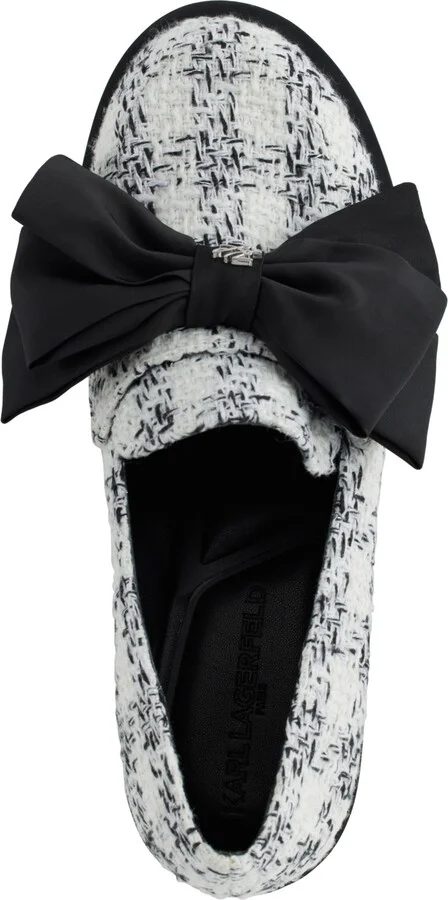 Karl Lagerfeld Paris Women's Camilia Bow Loafer Flats - White/ Black - Image 4
