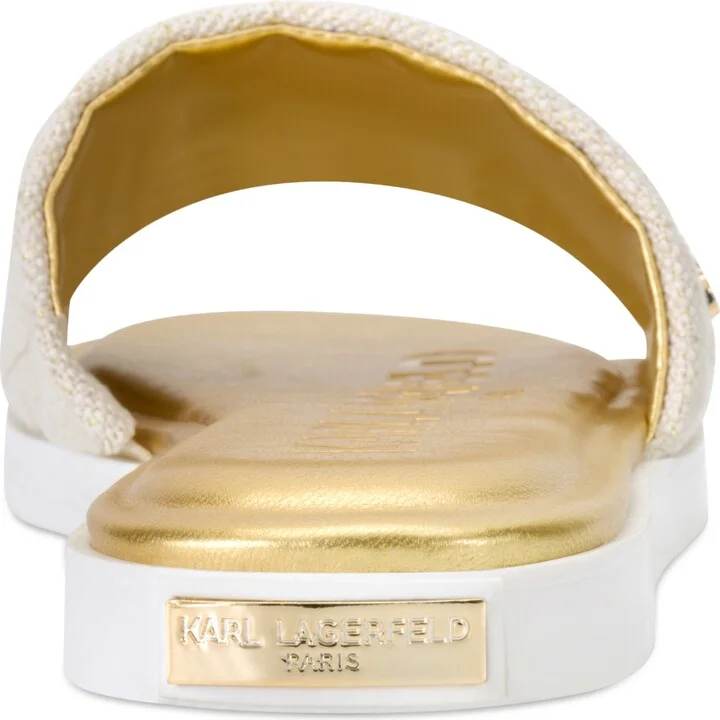 Karl Lagerfeld Paris Women's Carenza Studded Slide Sandals - Natural/ Gold - Image 3