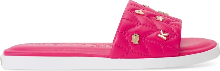 Karl Lagerfeld Paris Women's Carenza Studded Slide Sandals - Natural/ Gold - Image 6