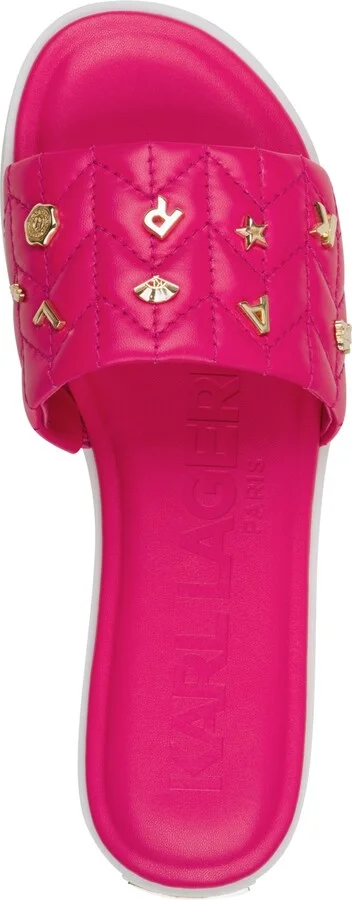 Karl Lagerfeld Paris Women's Carenza Studded Slide Sandals - Natural/ Gold - Image 8