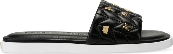Karl Lagerfeld Paris Women's Carenza Studded Slide Sandals - Natural/ Gold - Image 10
