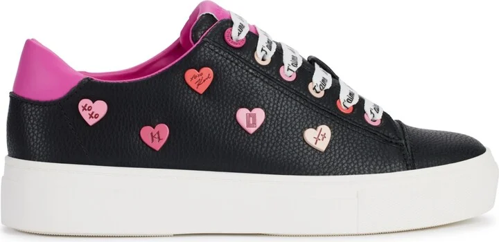 Karl Lagerfeld Paris Women's Cate Heart Pins Lace-Up Sneakers - Image 2