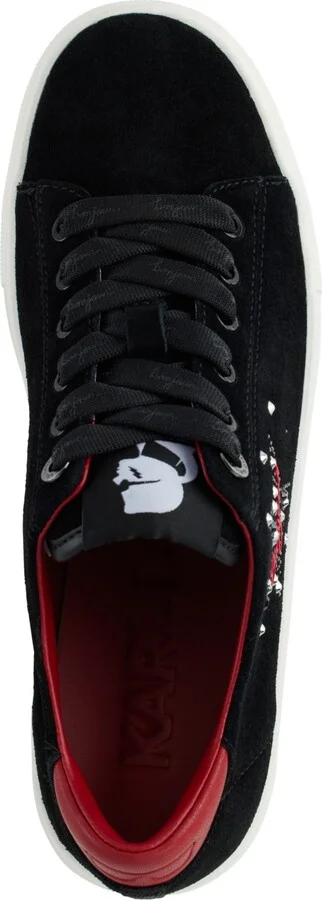 Karl Lagerfeld Paris Women's Cate Sayings Lace Up Sneakers - Black/ruby - Image 4