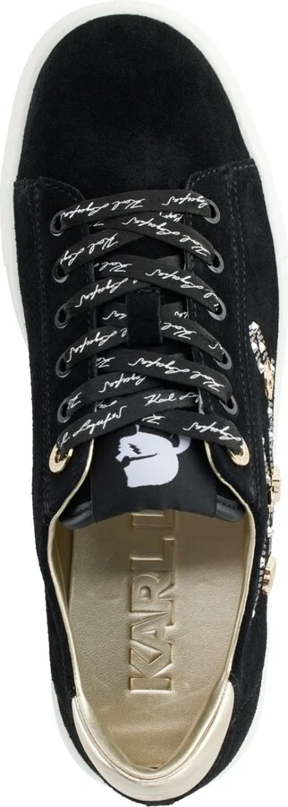 Karl Lagerfeld Paris Women's Cate Sayings Lace Up Sneakers - Black/ruby - Image 8