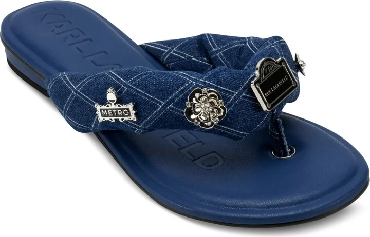 Karl Lagerfeld Paris Women's Ceejay Rue Embellished Sandals
