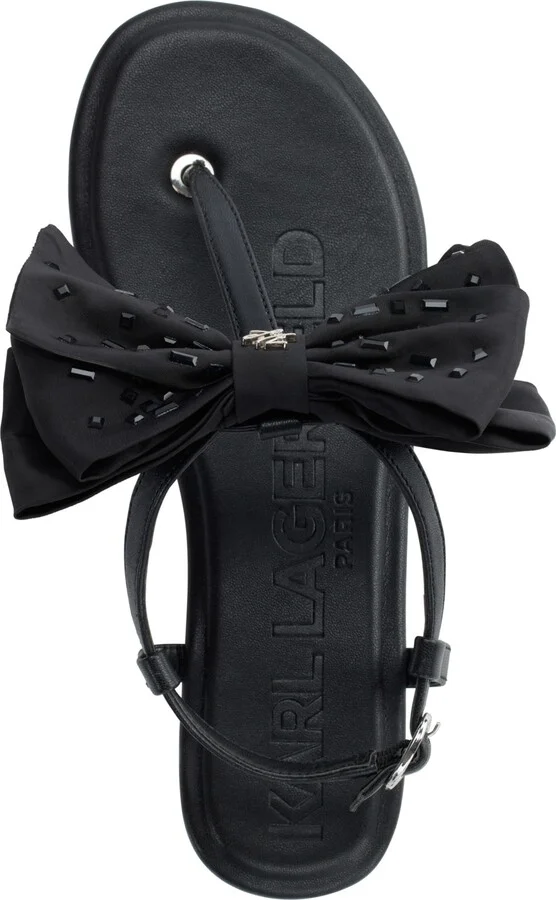 Karl Lagerfeld Paris Women's Cristi Bow Flat Sandals - Image 4