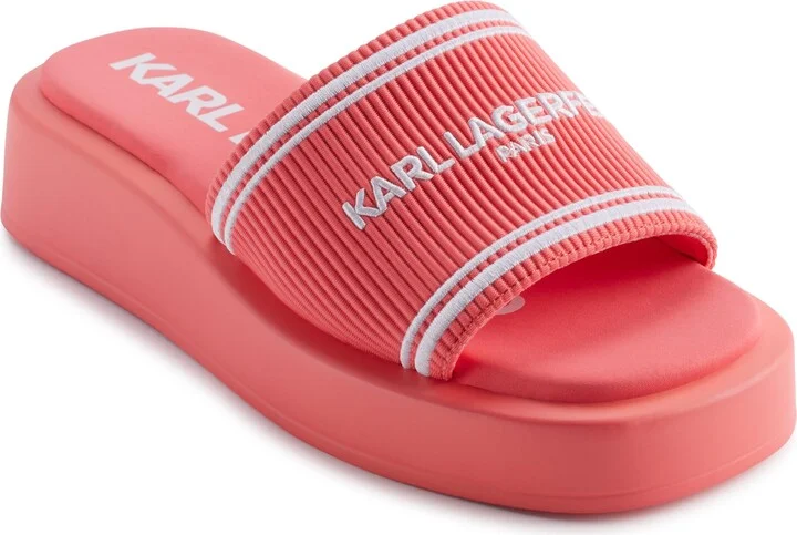 Karl Lagerfeld Paris Women's Cushioned Insole Everyday Ohare-Platform Slide Sandal