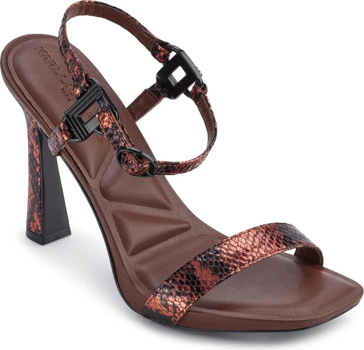 Karl Lagerfeld Paris Women's Cybil Evening Ankle Strap Heeled Sandal