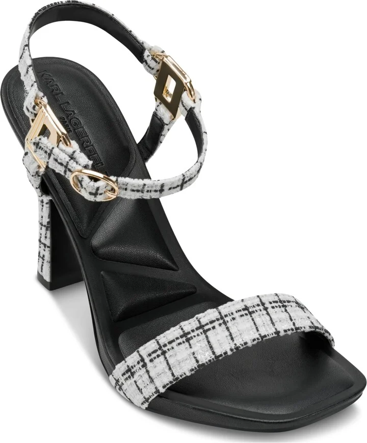 Karl Lagerfeld Paris Women's Cybil Sandals - White/ Black