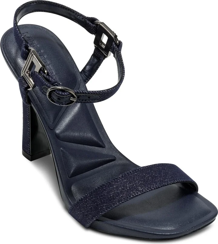 Karl Lagerfeld Paris Women's Evening Cushioned Insole Cybil-Ankle Strap Sandal Heeled