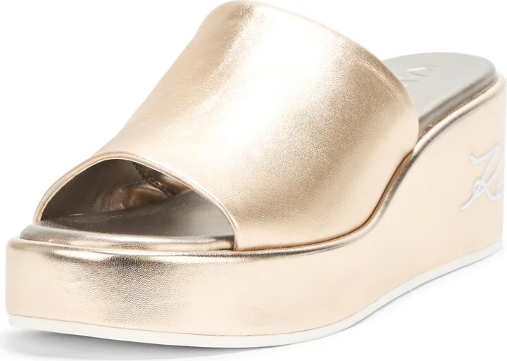 Karl Lagerfeld Paris Women's Everyday Cushioned Insole Calvina-Wedge Mule Sandal