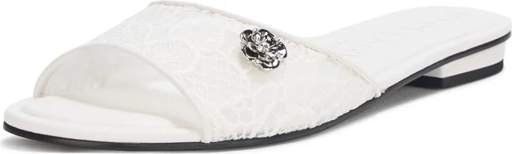 Karl Lagerfeld Paris Women's Everyday Cushioned Insole Charcel-Double Strap Wedge Sandal Slide
