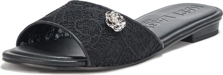 Karl Lagerfeld Paris Women's Everyday Cushioned Insole Charlay Rue Pins Flat Sandal Slide