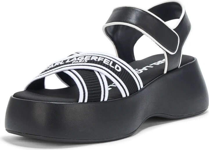 Karl Lagerfeld Paris Women's Everyday Cushioned Insole Meddi-Platform Sandal Heeled