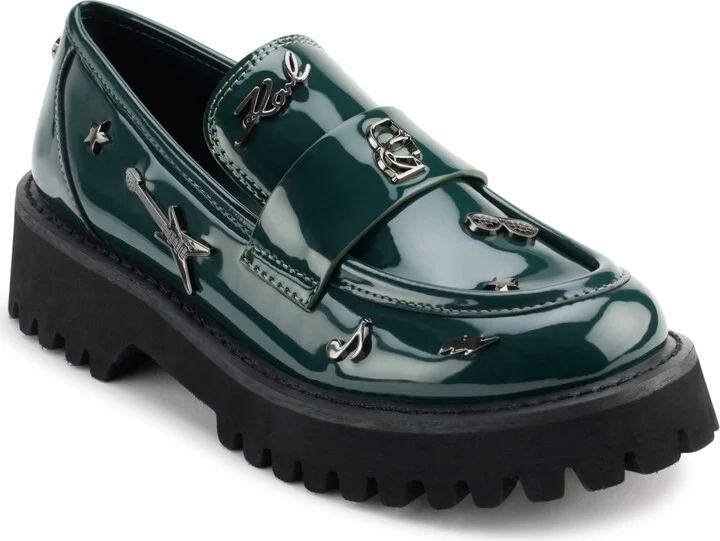 Karl Lagerfeld Paris Women's Gaston Rocker Almond Toe Lug Loafers