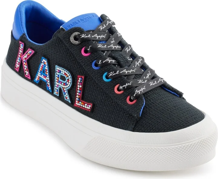 Karl Lagerfeld Paris Women's Gida Lace-Up Sneakers - Black, Indigo