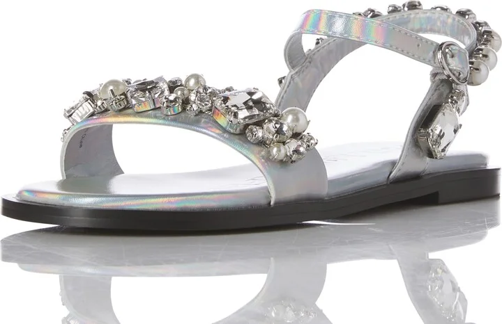 Karl Lagerfeld Paris Women's Gwenda Flat Studded Sandal Heeled