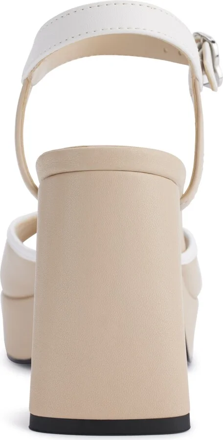 Karl Lagerfeld Paris Women's Hallet Platform Ankle Strap Dress Sandals - Dusty Nude, White - Image 3