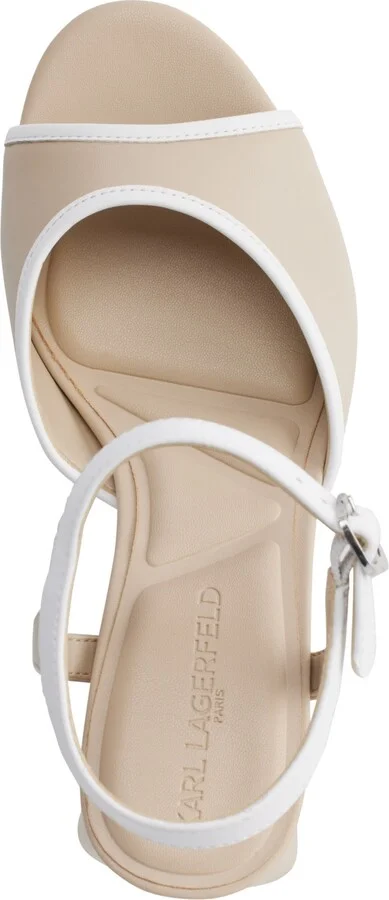 Karl Lagerfeld Paris Women's Hallet Platform Ankle Strap Dress Sandals - Dusty Nude, White - Image 4