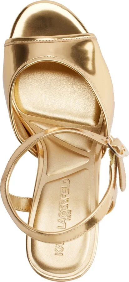 Karl Lagerfeld Paris Women's Hallet Platform Ankle Strap Dress Sandals - Dusty Nude, White - Image 8