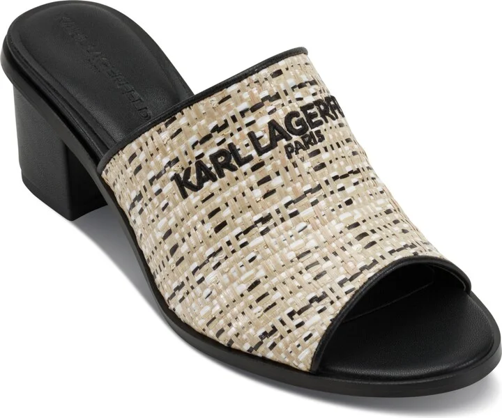 Karl Lagerfeld Paris Women's Harford Open Toe Mule Sandals - Natural, Black