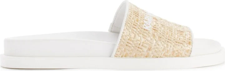 Karl Lagerfeld Paris Women's Hazlet Slide Flat Sandals - Natural, Bright White - Image 2