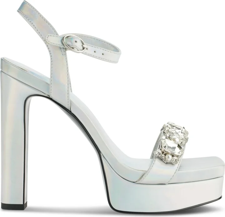 Karl Lagerfeld Paris Women's Jala Embellished Ankle-Strap Platform Sandals - Image 2