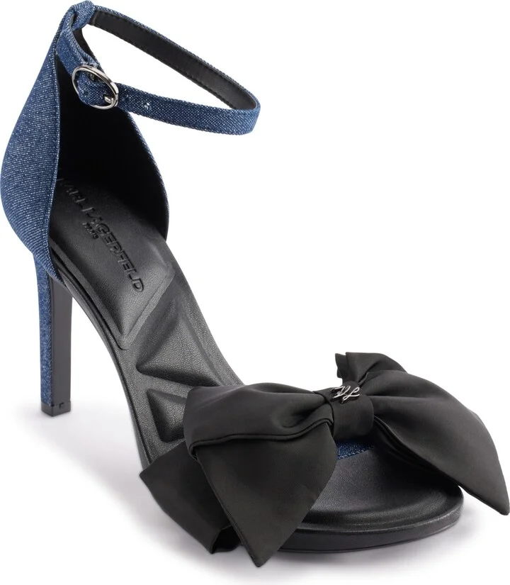 Karl Lagerfeld Paris Women's Kenz Bow Ankle Strap Dress Sandals
